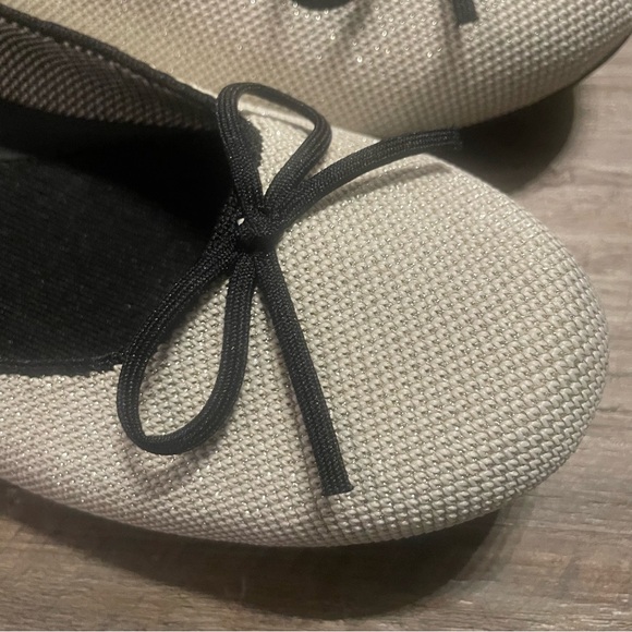 Rothys 8 Ballet Flat Diamond Metallic Black Bows Balletcore Coquette Shoes Flats - Picture 3 of 7